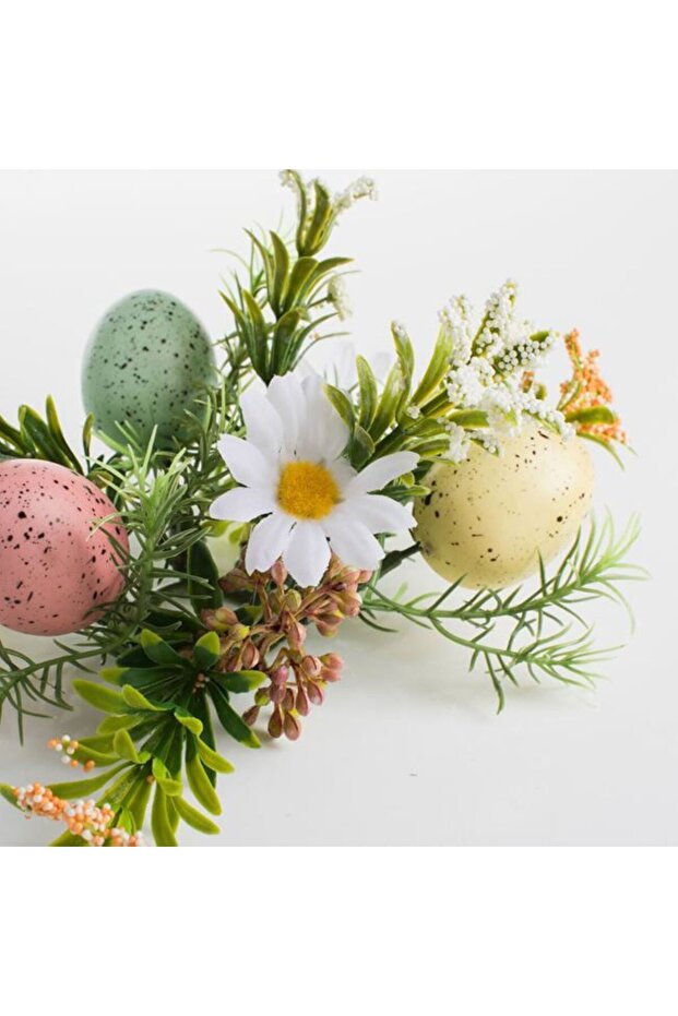 White Easter Candle Ring 3 Eggs 2.5 CM - 3