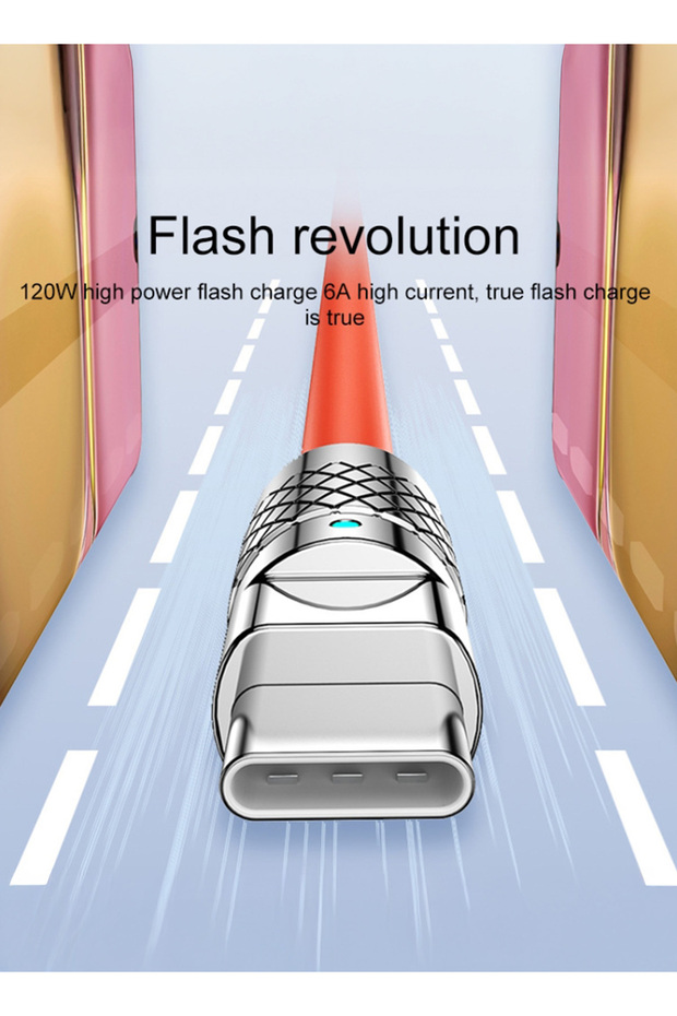 120W USB Type-C Fast Charging Cable – 6A Silicone Data Cable (2m) - 7