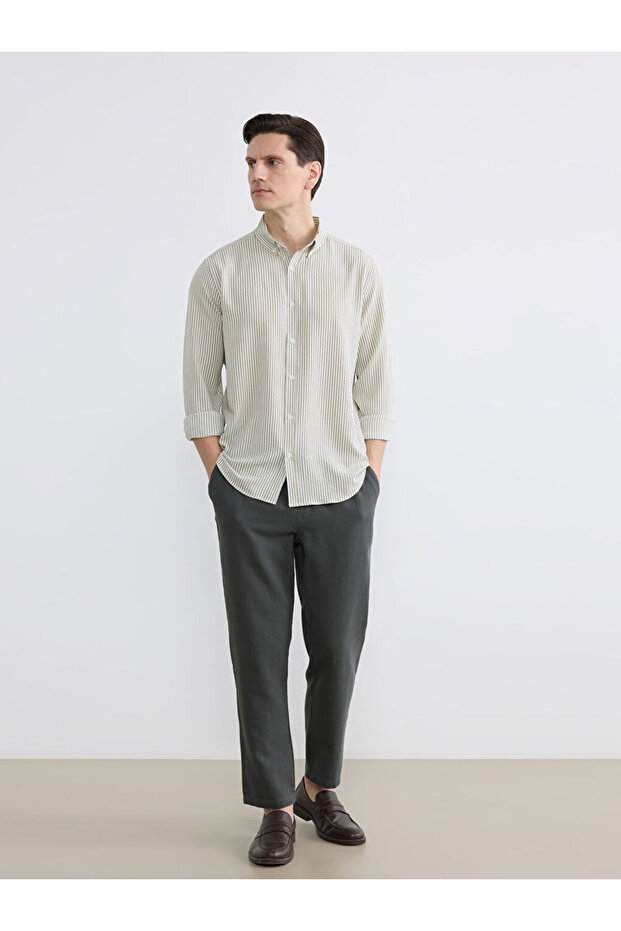Lcw Vision Khaki Standard Fit Gabardine Men's Trousers