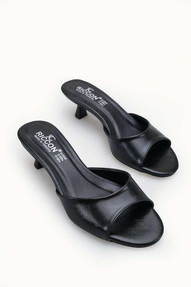 Gemma Flora Women's Thin Heeled Slippers 00122604 Black Rustic