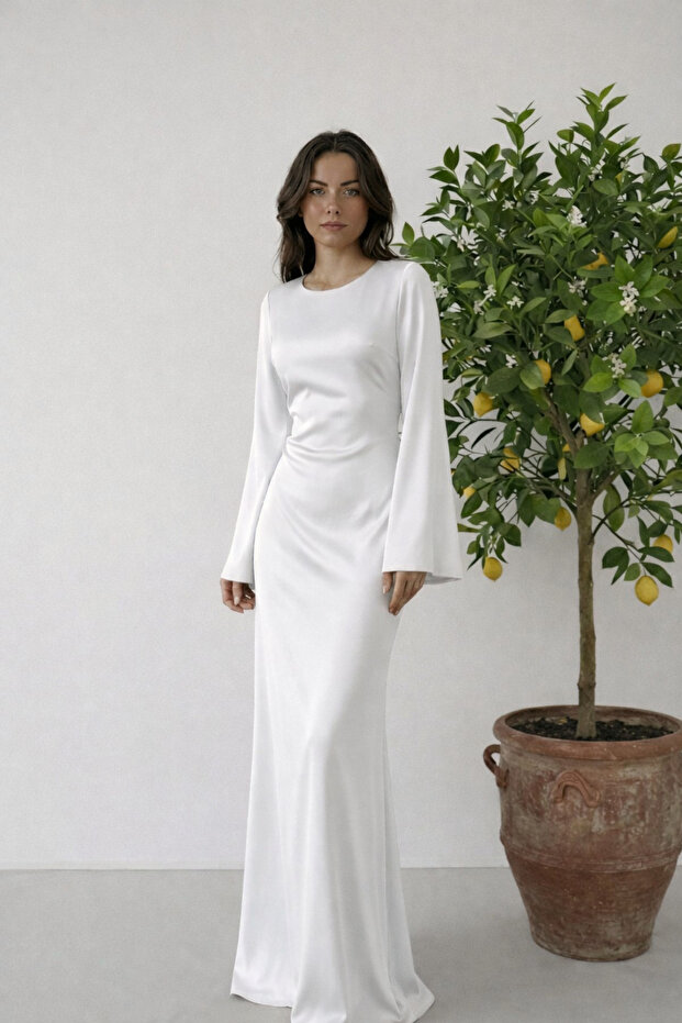 فستان سهرة بسحاب من الخلف - 1