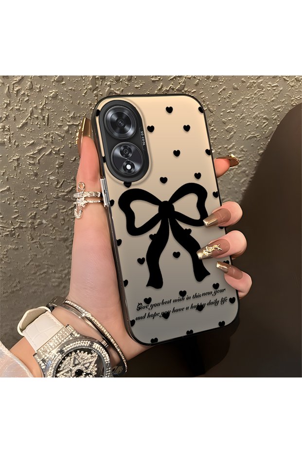 Oppo A60 Compatible Silicone Edge Hard Back Anti-Fall Phone Case Knots Patterned