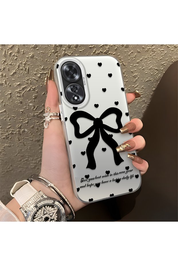 Oppo A60 Compatible Silicone Edge Hard Back Anti-Fall Phone Case Knots Patterned