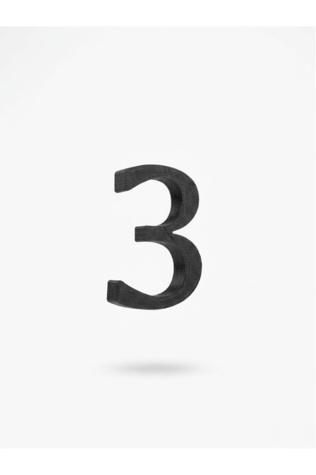 Door Apartment Number 5 cm Black Adhesive 3D Printing No - 3 Three