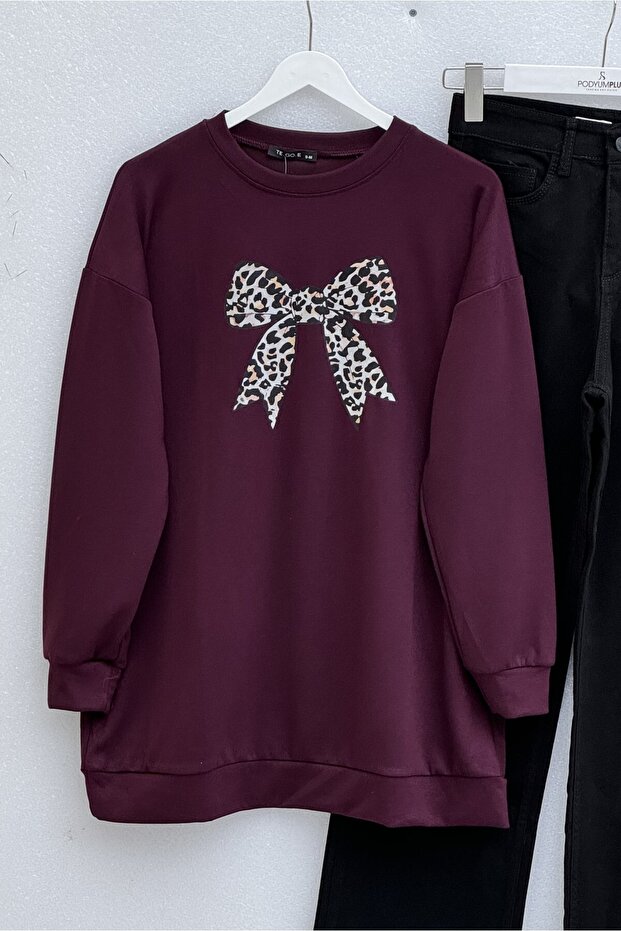 تونيك بطبعة فيونكة - بلون البرقوق - 2