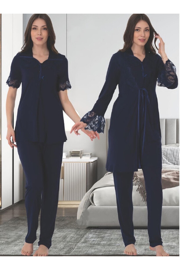 Dvina Maternity Pajama Set - Navy Blue