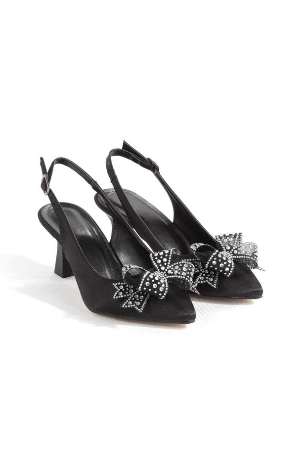 Bow-Tie Women's Shoes High Heels Open Back Stylish and Comfortable Z007