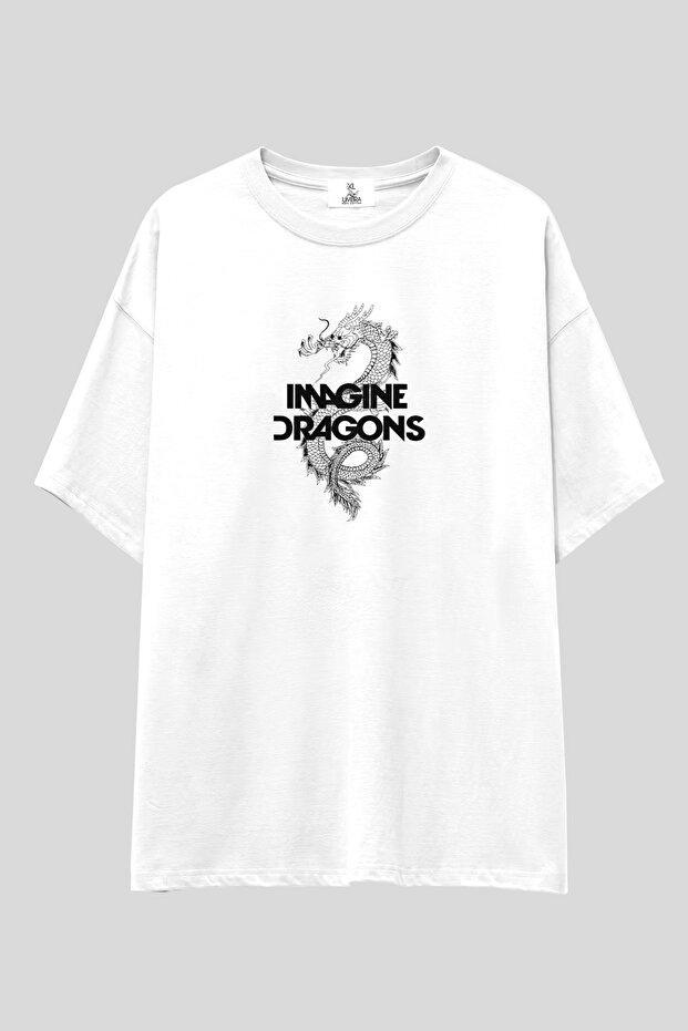 Imagine Dragons Oversized t Shirt | Unisex 100% Cotton White Printed Custom Design Rock Music Tee