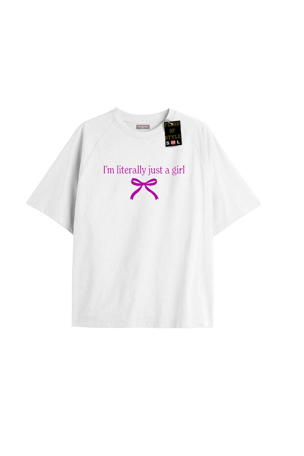 White Oversized T-Shirt Imliterallyjustagirll Special Design