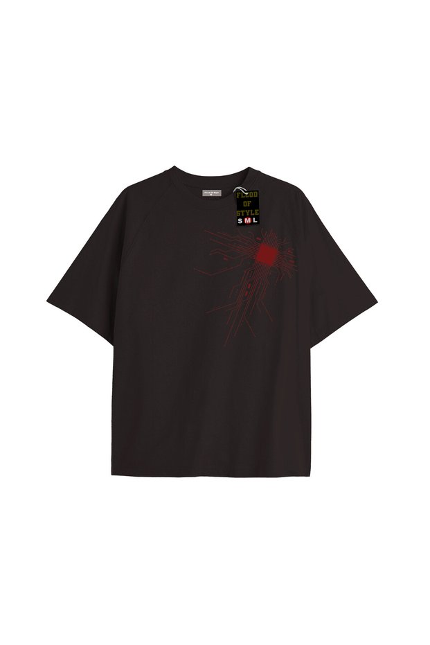 Black Oversized T-Shirt Minimal Lines Special Design