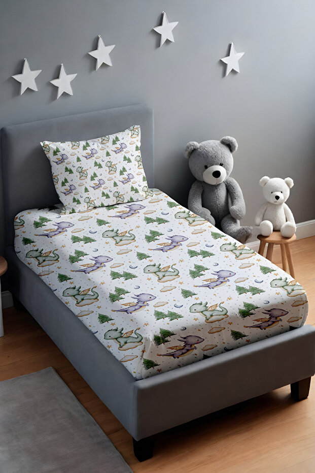 Tiny Dragons Patterned Bedspread and Pillowcase - 2