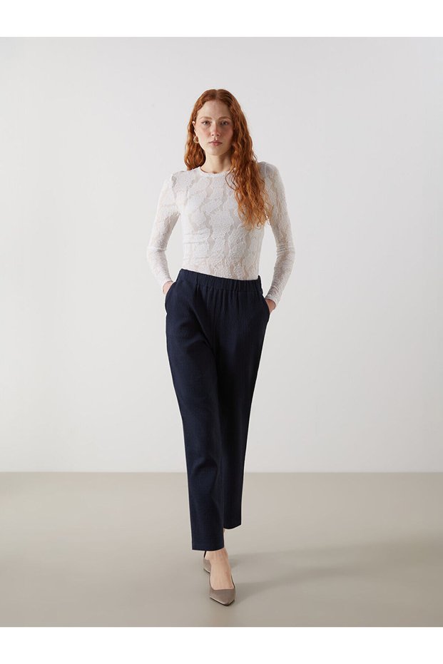 Trendlucky Women's Trousers with Elastic Waist and Difference in Color