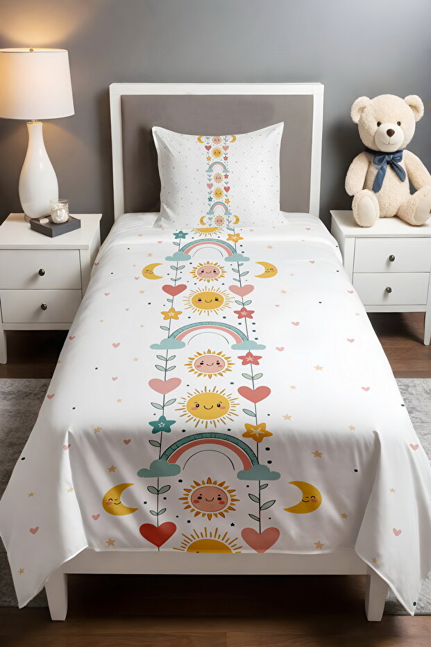Smiling Sky Patterned Single Baby Kids Piqué Set