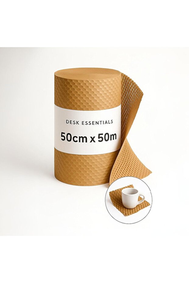 DESK ESSENTIALS Honeycomb Packing Paper Roll | 50cm x 50m | Protective Cushioning Wrap for Shipping,