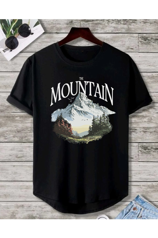City Mix Printed Oval Skirt Short Sleeve O Oversized Unisex Combed Cotton Summer Tshirt