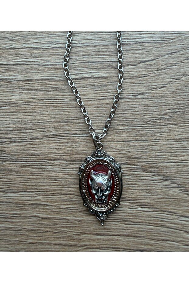 Devil Gotik Kırmızı Kolye - 1