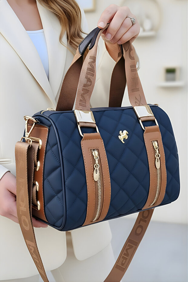Women's Quilted Pattern Cylinder Model Long Crossbody Hand & Shoulder Bag (31x22 CM)