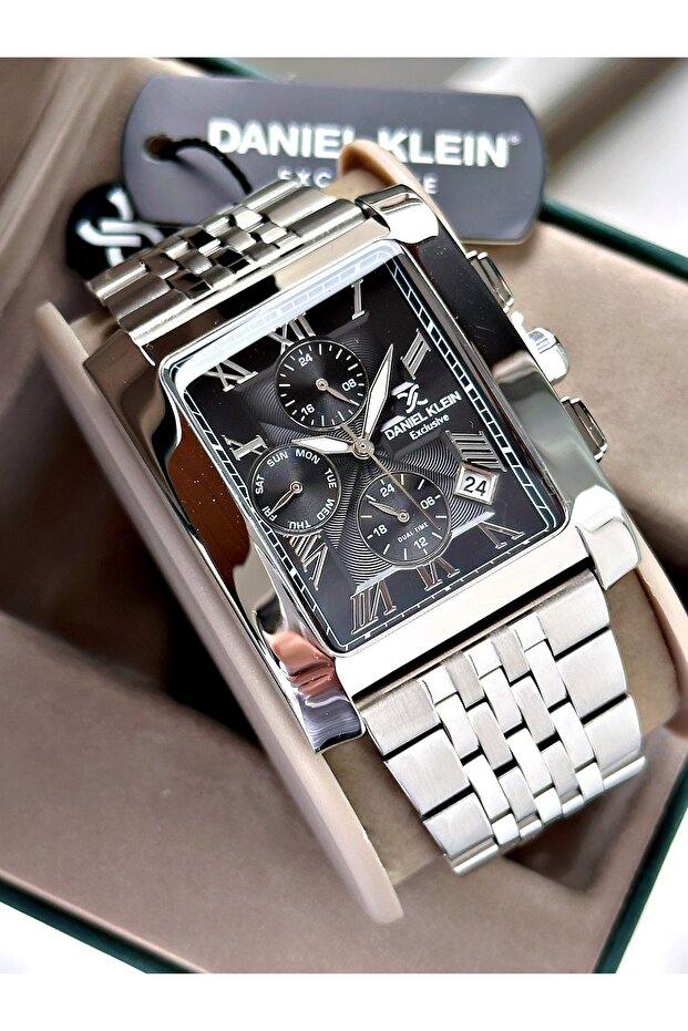 ساعة يد رجالية من دانيال كلاين بعلبة مربعة الشكل - 1