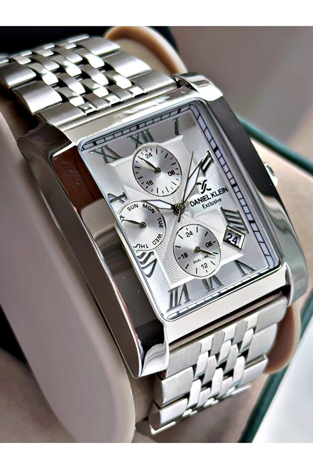 ساعة يد رجالية من دانيال كلاين بعلبة مربعة الشكل - 1