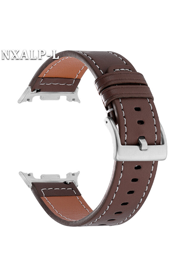 40mm 44mm 46mm Dark Brown No Gaps Leather Strap for Watch 8 Classic 46mm Replacement Band for Wat