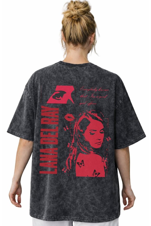 Lana Del Rey Singer Printed Unisex Oversized Vintage Washed T-Shirt