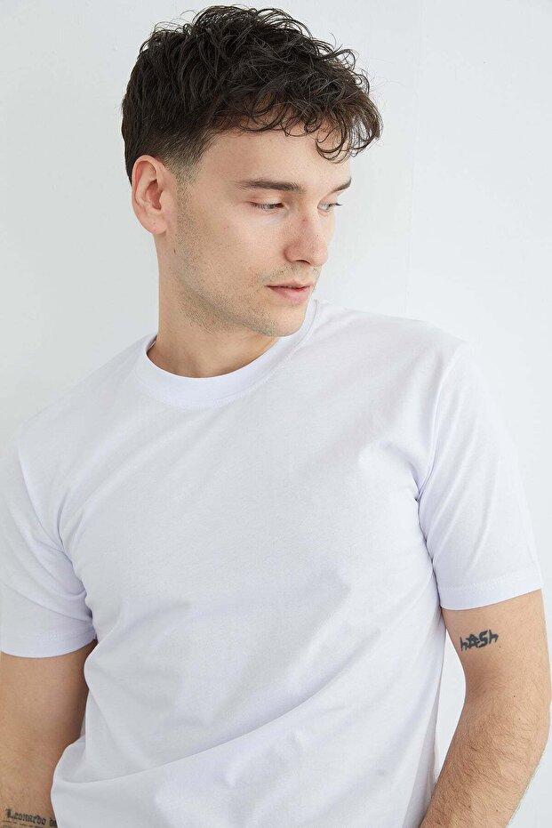 Basic Bisiklet Yaka Tişört - 2