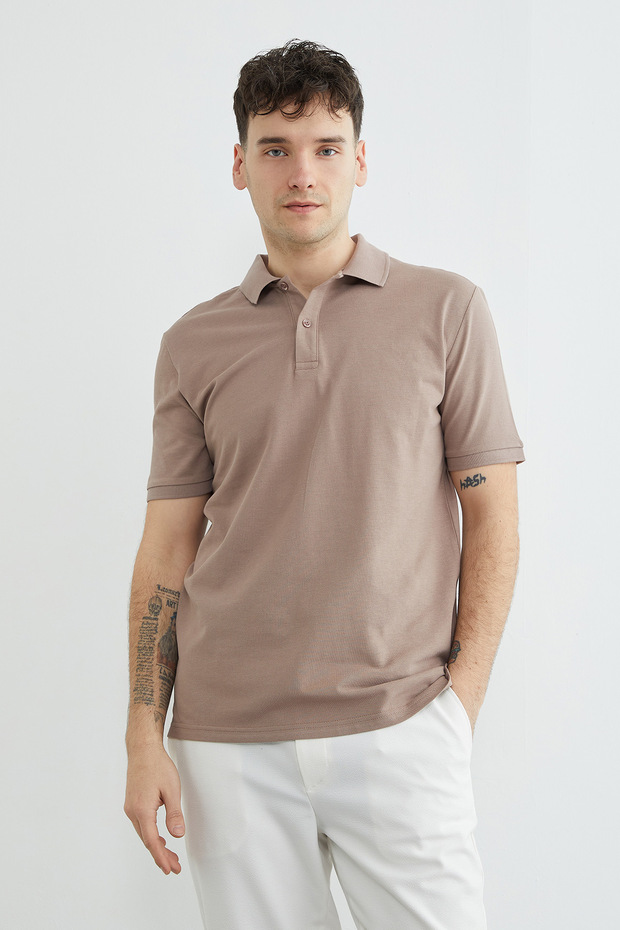Basic Polo Yaka Pike Tişört - 1
