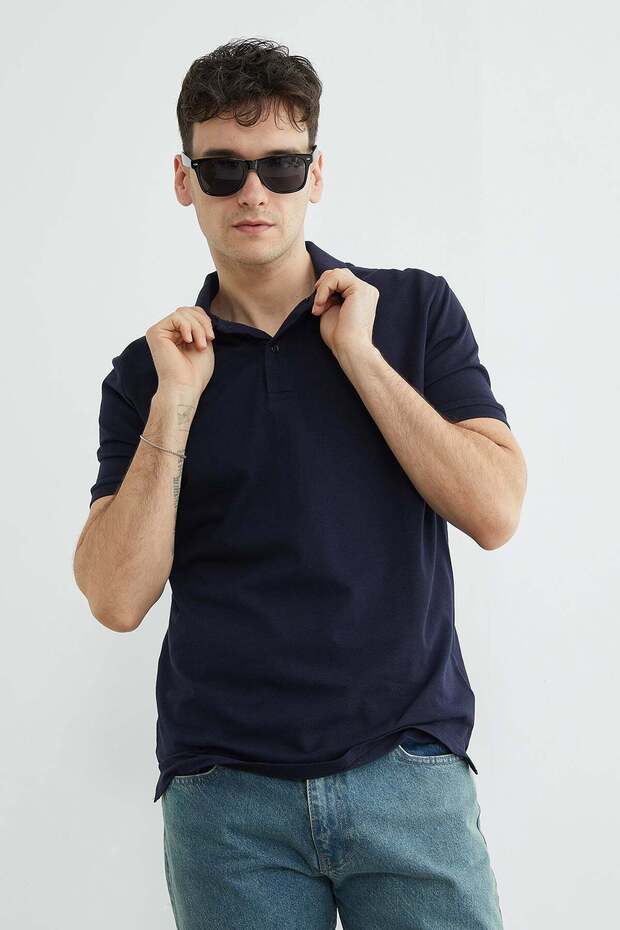 Basic Polo Yaka Pike Tişört - 5