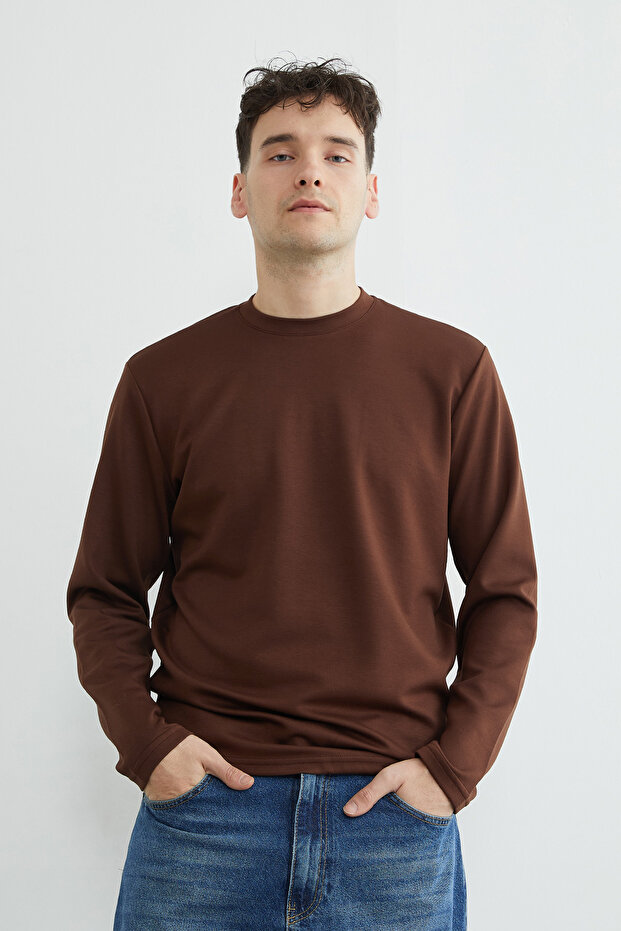 سويت شيرت بيسك كولار قماش مودال - 2