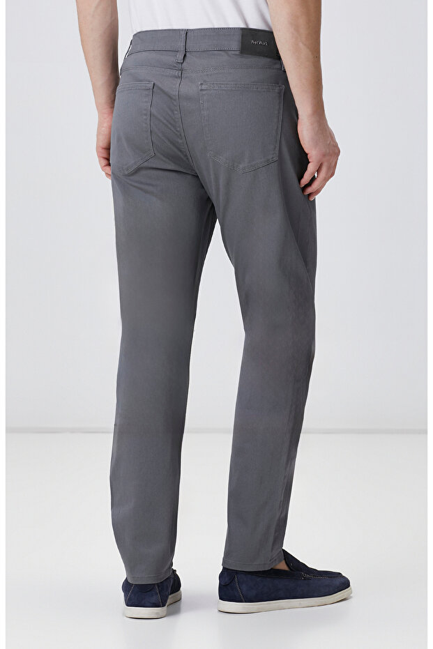 Gri Casual Pantolon - 3