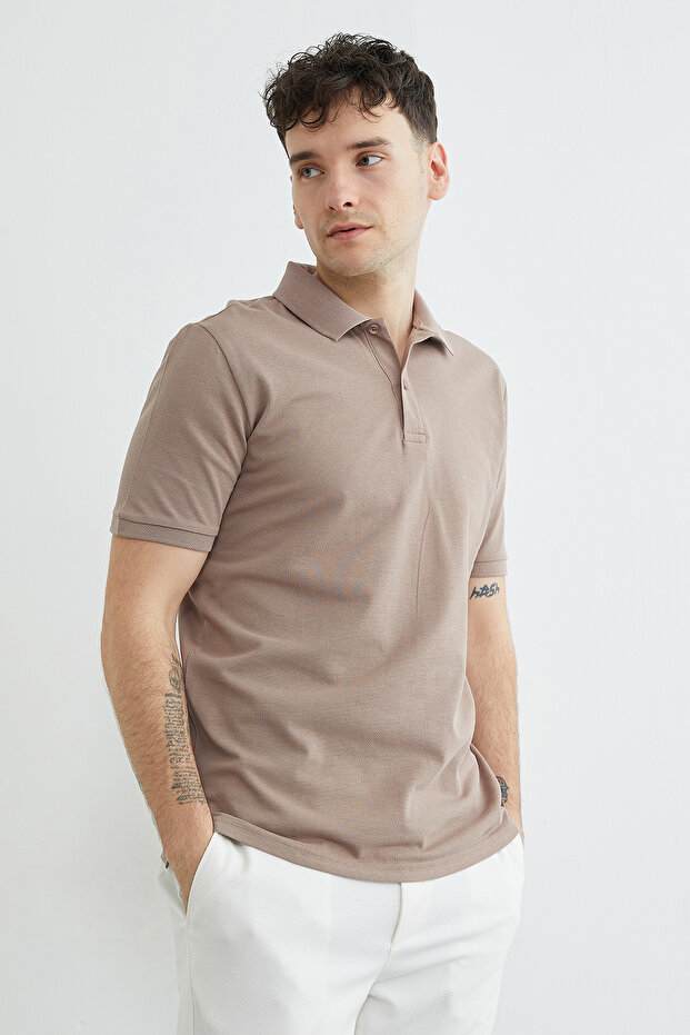 Basic Polo Yaka Pike Tişört - 6