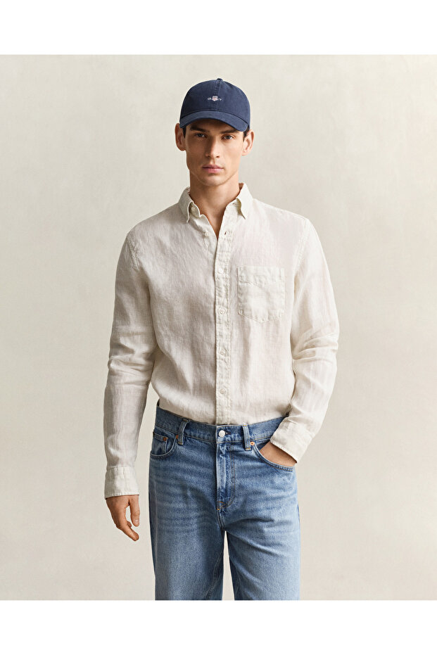 Erkek Bej Regular Fit Gömlek - 1