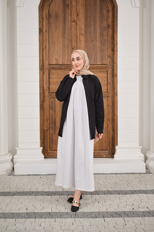 Women's Garni Detailed Undergarment Dress White