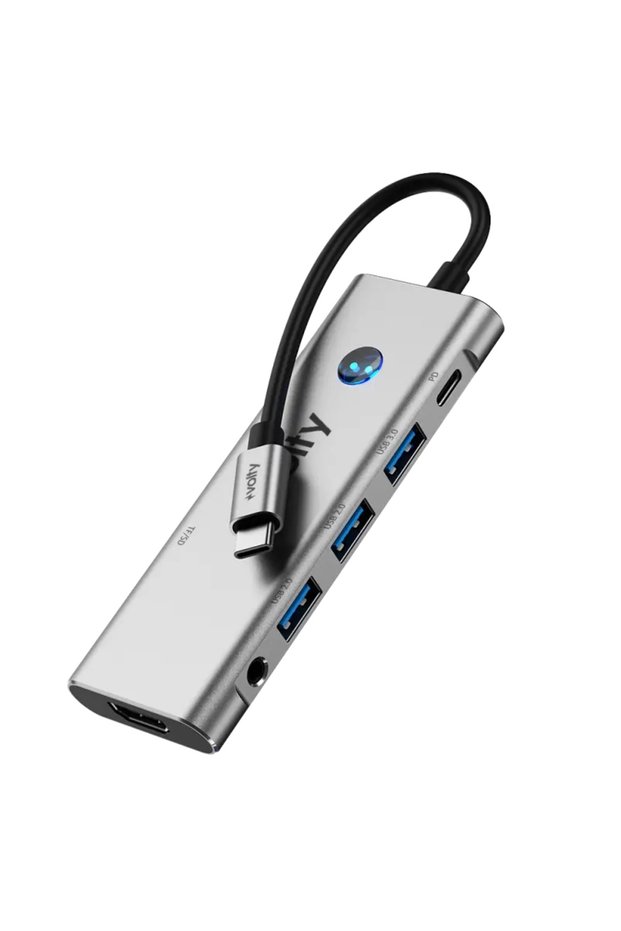 Type-C to HDMI Replicator Hub 6 in 1 |   4K 60Hz, 100W Pd, Audio Port, Sd/Tf (V0301006)