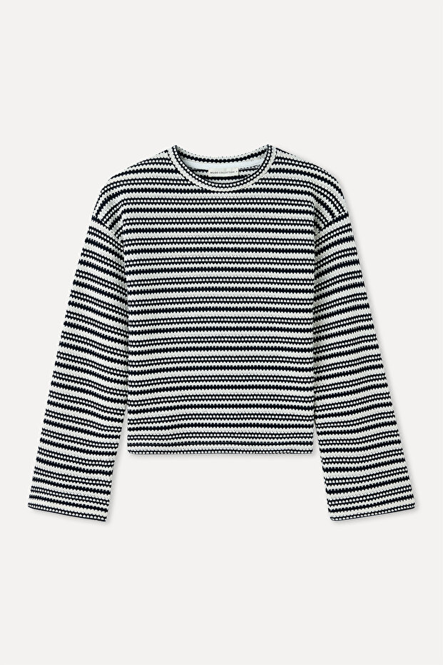 ÇİZGİLİ OVERSIZE ÖRME KAZAK - 1