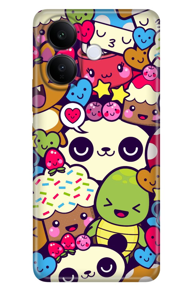 Vivo V60 Lite 5g Compatible Case Patterned Silicone Printed Cover Cute Creature
