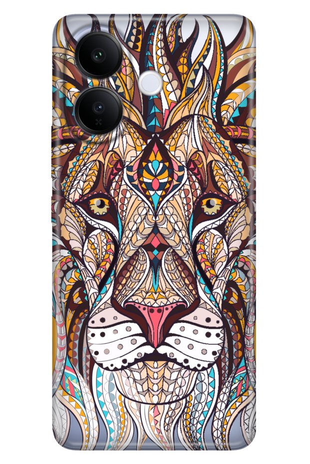 Vivo V60 Lite 5g Compatible Case Colorful Silicone Printed Tpu Lion Mandala