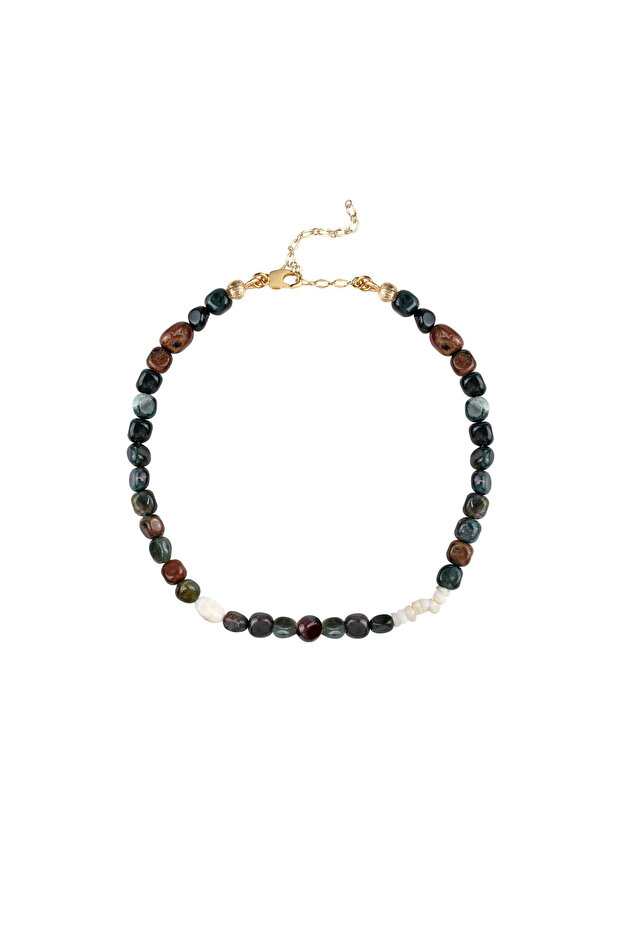 Pearl Detailed Natural Stone Necklace
