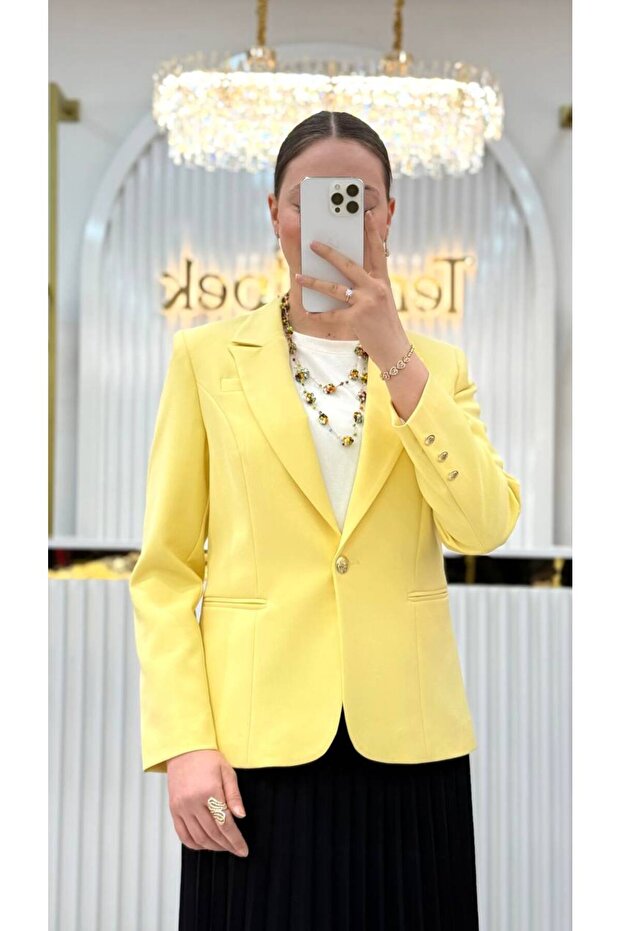 Tek Düğmeli Blazer Ceket - 2
