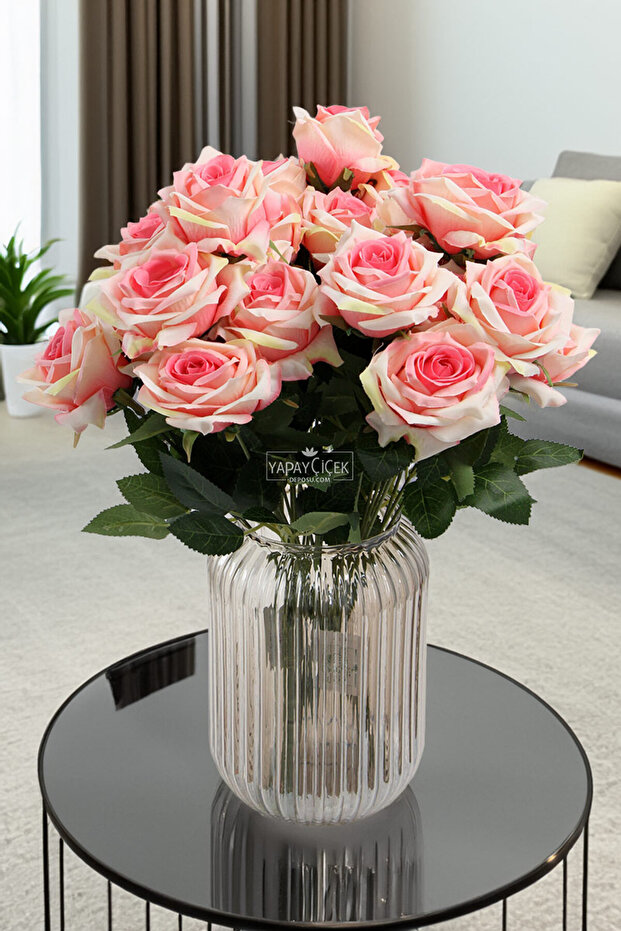 Artificial Flower 9-Piece Baghdad Rose Bouquet 42 cm Ebruli