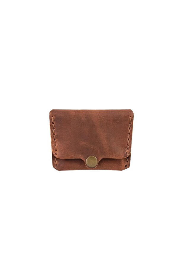 Crazy Leather Card Holder – Genuine Oiled Leather Leather, Rustic Look, Handmade – for Daily and Travel Use