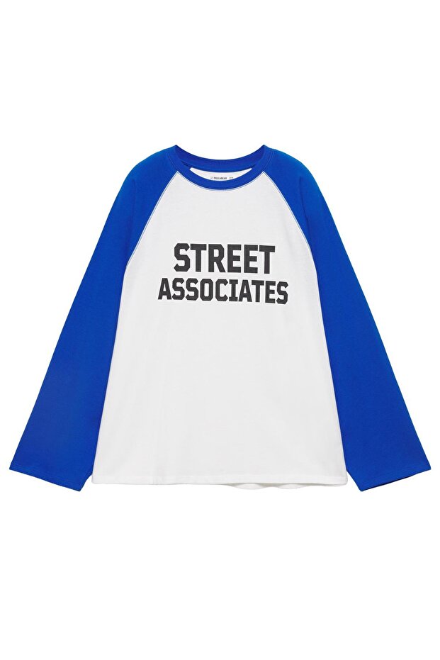 Reglan kollu grafik t-shirt - 4