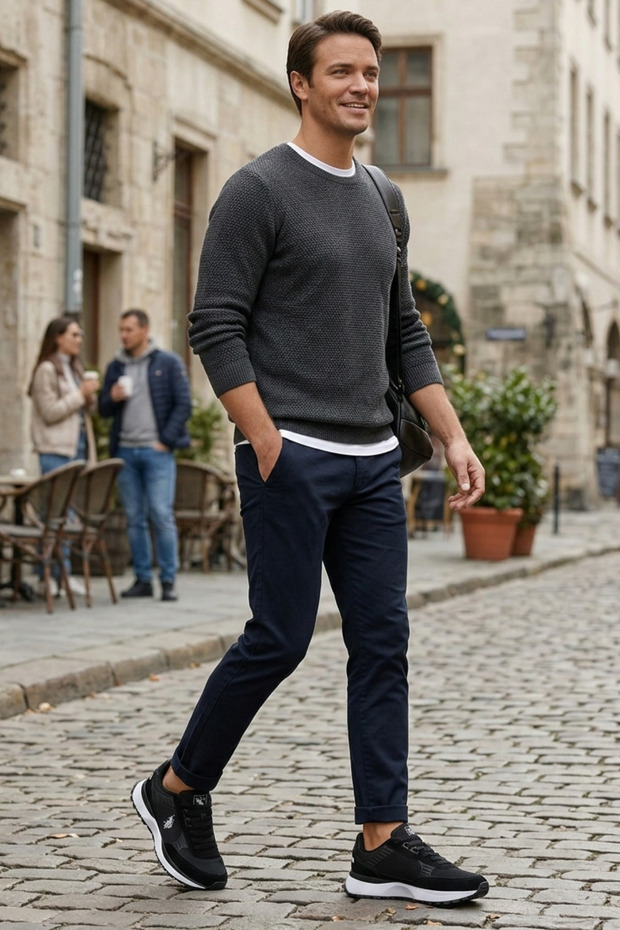 A7848 Black Men's Casual Sneakers