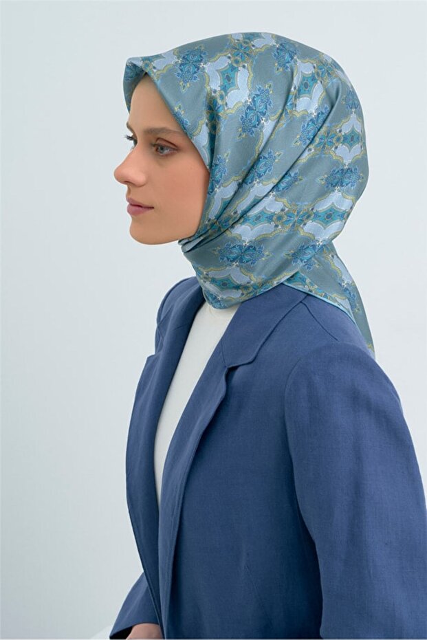 2026 Summer Season Tile Pattern Tivil Silk Scarf