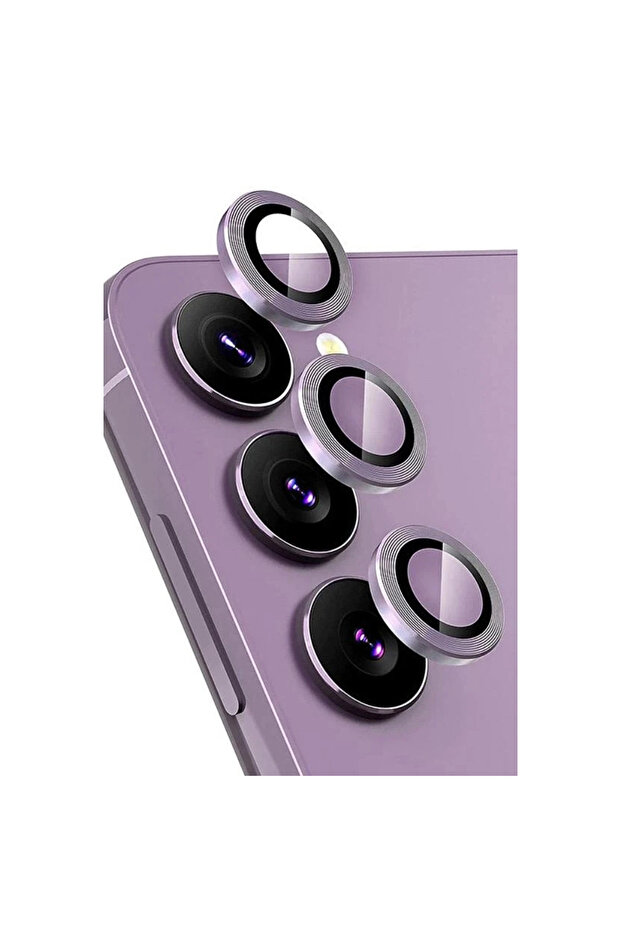 واقي عدسة الكاميرا المعدني باللون الأرجواني - تصميم خاص لهاتف Galaxy S24 Fe