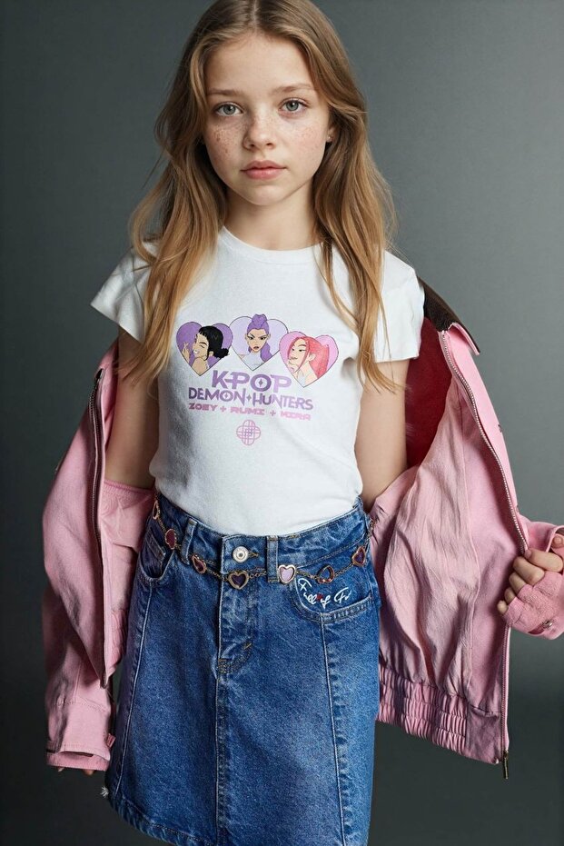 Girl's T-Shirt H3843A8/Er105 Ecru