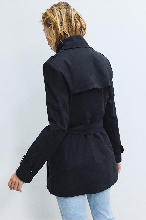 Basic kısa trençkot - 5