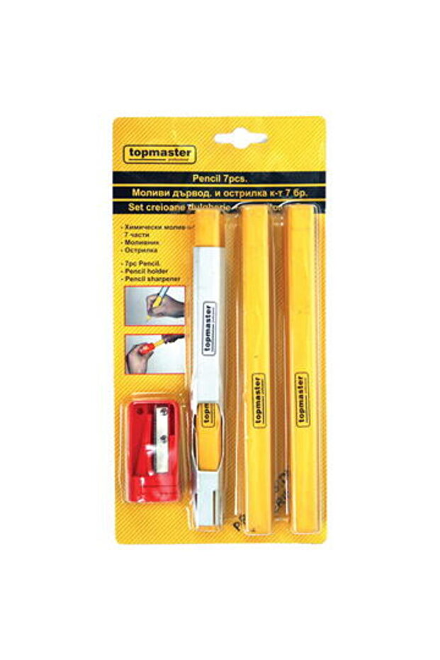 Carpenter Pencils + Sharpener Set 7pcs TMP - 2