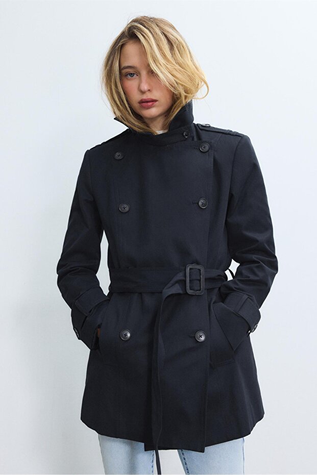 Basic kısa trençkot - 1