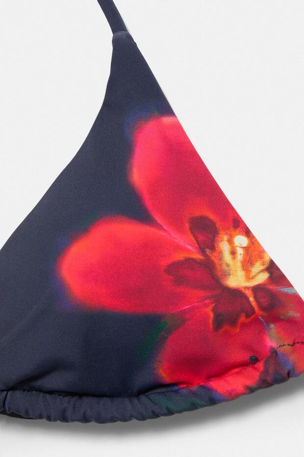 Çiçekli üçgen bikini üstü - 5